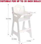 PHOKID 18 Inch Doll High Chair for Pretend Play - Image 3