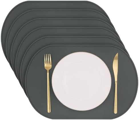 Silicone Placemat Set of 6, Heat Resistant Placemats by yuuzue