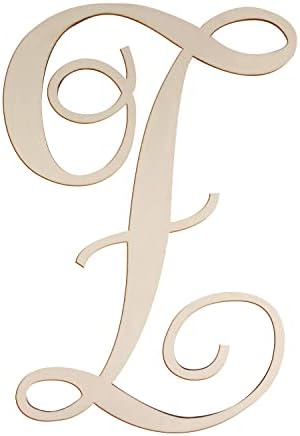 Cursive Wooden Letters Z for Wall Decor Large Wood Monogram Letters 14 Inch by Focal20Craft