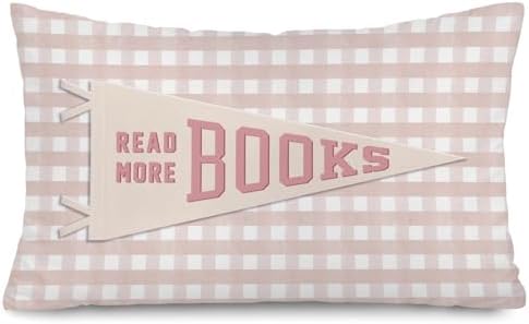 Pink Read More Books 12x20 Pillow Cover by Unknown