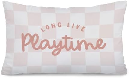 Playroom Decor Pillow Cover, Girls Room Decor 12x20, Long Live Playtime Retro by Unknown