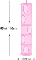2Pcs Hanging Stuffed Animal Storage Hammock Net 5 Tiers - Image 3