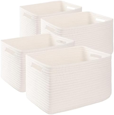 4 Pack Storage Baskets for Organizing, Woven Baskets for Shelves by SIXDOVE