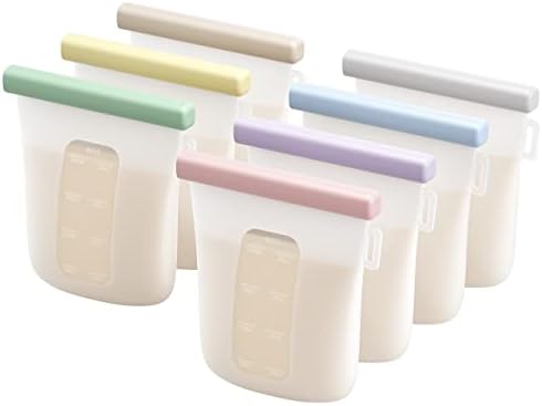 Nuliie 7 Pcs Silicone Breastmilk Storage Bags Reusable, 8oz/240ml Double by nuliie