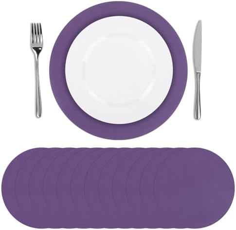 SHACOS 100 PCS Round Paper Placemats 13 inch Disposable Paper Place Mats by SHACOS