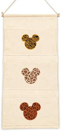 3-Pocket Hanging Wall Organizer, Safari Animal Print Over Door Storage by AUII+JO+DESIGN