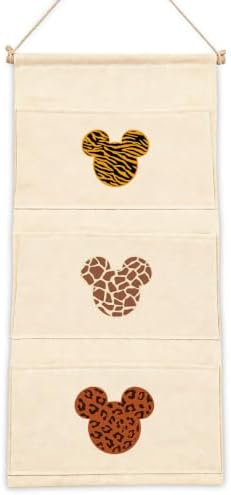 3-Pocket Hanging Wall Organizer, Safari Animal Print Over Door Storage by AUII+JO+DESIGN