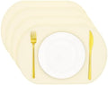 Silicone Placemats Set of 4, Oval Heat Resistant Place Mats, Waterproof by yuuzue