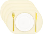Silicone Placemats Set of 4, Oval Heat Resistant Place Mats, Waterproof by yuuzue