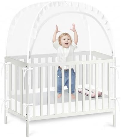 PandaEar Pop Up Crib Tent to Keep Baby from Climbing Out, Breathable Crib Net by PandaEar