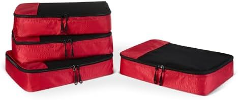 Amazon Essentials 4-Piece Packing Cubes Travel Accessories Set, Luggage by AmazonEssentials