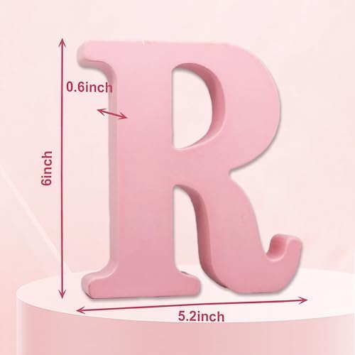 AOCEAN 6 Inch Pink Wood Letters Unfinished Wooden Letters - Image 2