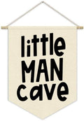 Playroom Decor, Little Man Cave Canvas Banner, Boys Room Wall Hanging Pennant by Unknown