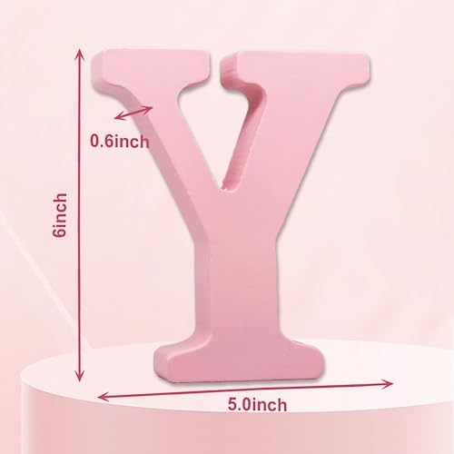 AOCEAN 6 Inch Pink Wood Letters Unfinished Wooden Letters - Image 2