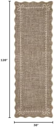 GarveeHome Scalloped Hallway Runner Rug 2.5x10 Non Slip Bedroom Rugs - Image 2