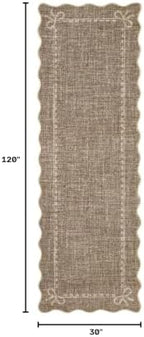 GarveeHome Scalloped Hallway Runner Rug 2.5x10 Non Slip Bedroom Rugs - Image 2