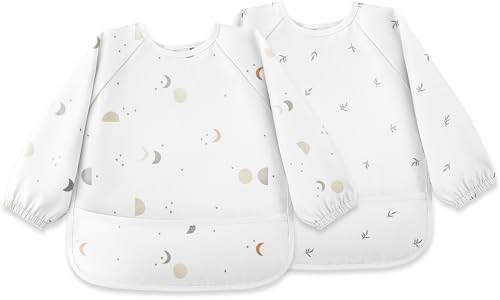 Susurration Baby Long Sleeve Bib Waterproof Sleeved Bib Smock by Susurration
