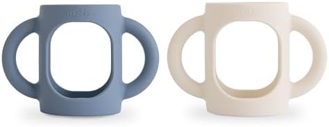 mushie Silicone Baby Bottle Handles 2-Pack | Fits 4 oz & 8 oz Narrow, Wide Neck by mushie