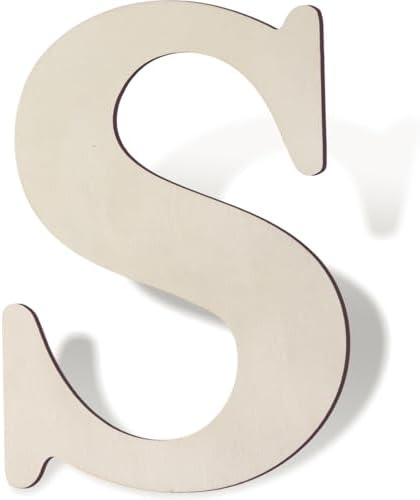 Wooden Letters 8 Inch Large Paintable Wood Letter S by Unknown