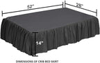 Crib Bed Skirt 28” x 52” with 14” Drop – Split Corners Dust Ruffle, Microfiber - Image 3