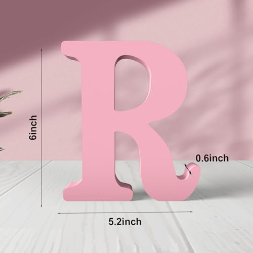 6 Inch Pink Wood Letters Unfinished Wood Letters - Image 2