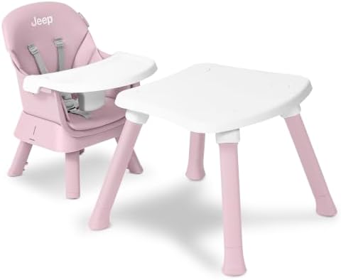 Jeep Milestone 6-in-1 Convertible High Chair by Delta Children, Light Pink - Image 6