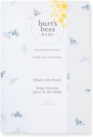 Burt's Bees Baby Organic Cotton Fitted Crib Sheet, Unisex Baby Beddings - Image 2