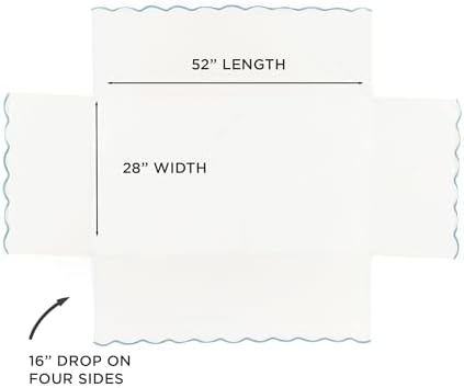 Lush Decor Coastal Chic Scalloped Edge Baby Crib Skirt Single 28" W x 52" L + - Image 4