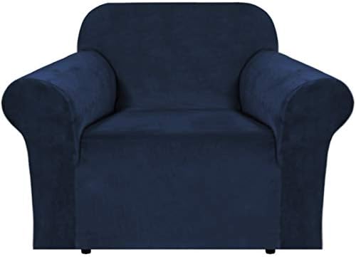 H.VERSAILTEX Stretch Velvet Armchair Cover Couch Covers 1 Cushion Chair by HVERSAILTEX