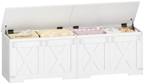 Hzuaneri 59" Modern Farmhouse Storage Chest and Bench | 70 Gal | 330lb Seat by Hzuaneri