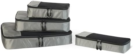 Amazon Essentials 4-Piece Packing Cubes Travel Accessories Set, Space-Saving by AmazonEssentials