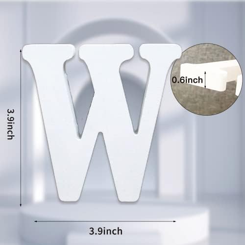 AOCEAN 4 Inch White Wood Letters Unfinished Wood Letter - Image 2