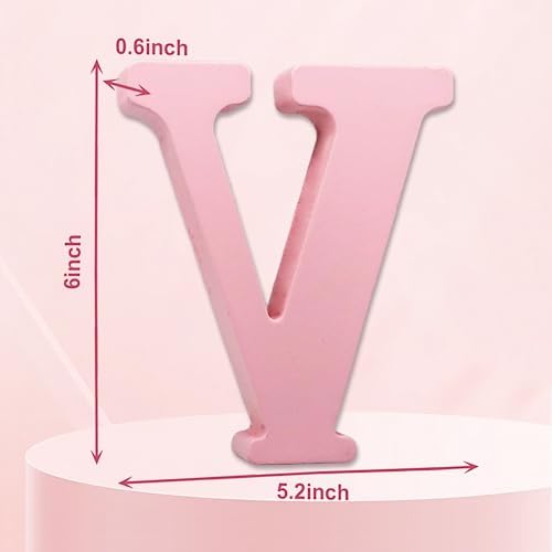 AOCEAN 6 Inch Pink Wood Letters Unfinished Wooden Letters - Image 2