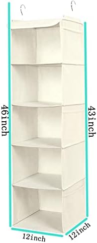 BrilliantJo 5 Shelves Hanging Closet Organizer, 2 Pack Hanging Storage - Image 3