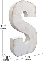 ABELOTS Distressed White Wash Wood Letter Decorative Signage, 10.0 x 5.91 inches - Image 3