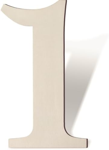 12 Inch Large Wooden Numbers 1 Unfinished Wood Number by Unknown