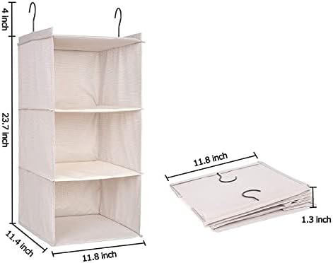 Hanging Closet Organizer 3-Tier, Oxford Wardrobe Storage - Image 3