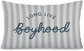 Boy Nursery Decor 12x20 Pillow Cover, Long Live Boyhood Neutral Striped by Unknown