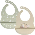 Baby Silicone Bibs 2 Sets Baby Bibs by LITTLERAWR