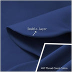 Shunjie.Home Scallop Edge Crib Skirt Navy Blue, 100% Egyptian Cotton 400 Thread - Image 4