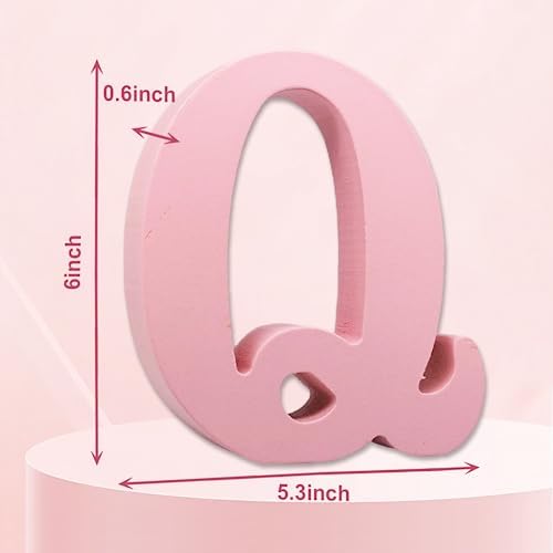 AOCEAN 6 Inch Pink Wood Letters Unfinished Wooden Letters - Image 2