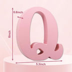 AOCEAN 6 Inch Pink Wood Letters Unfinished Wooden Letters - Image 2