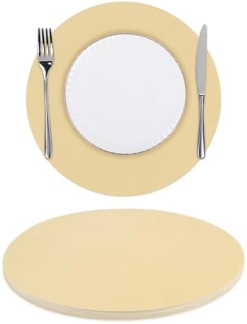 SHACOS 100 PCS Round Paper Placemats 13 inch Disposable Paper Place Mats by SHACOS