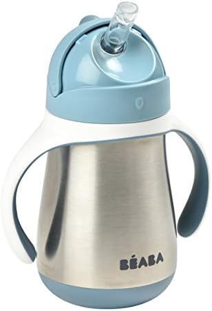 Beaba Stainless Steel Straw Sippy Cup, Insulated Toddler Cups Spill Proof by BEABAUSA