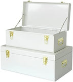Vixdonos Metal Trunk Decorative Storage Box Set of 2 College Dorm Chest by Vixdonos