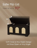 DINZI LVJ Storage Chest, Wooden Toy Box, Espresso Oak 39.4" L - Image 5
