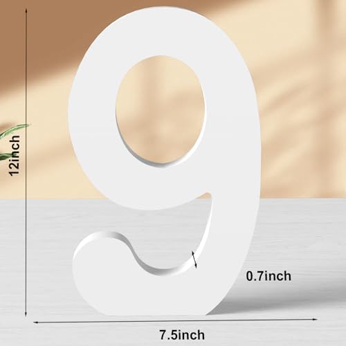 12 Inch White Wood Numbers Unfinished Wood Numbers - Image 2