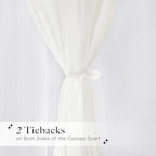 NICETOWN Beige Kids Bed Canopy for Bedroom - Image 5