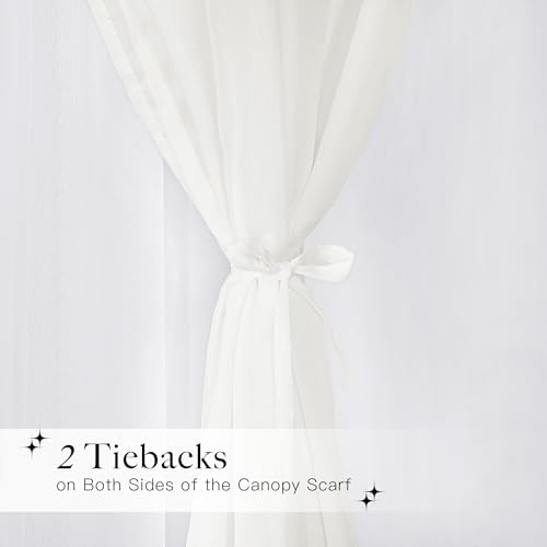 NICETOWN Beige Kids Bed Canopy for Bedroom - Image 5