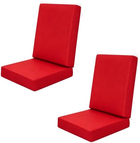 Outdoor High Back Dining Chair Cushions Cover 2-Pack by TECOSARA